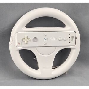 Nintendo Wii White Racing Wheel Steering Wheel Controller and Wii Remote Combo